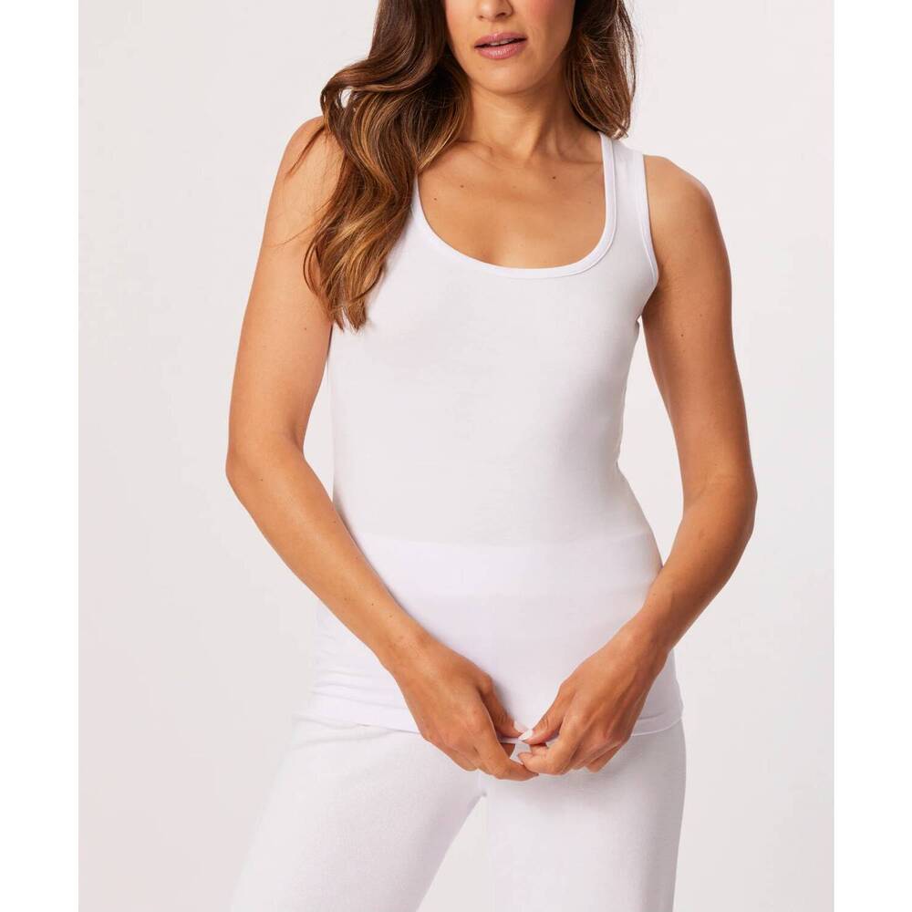NEW FRENCH KYSS scoop neck tank top in white